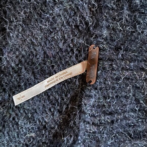 Free People Santa Cruz Gray Fuzzy Alpaca Wool Blend Maxi Open Cardigan Sweater s - Picture 3 of 8